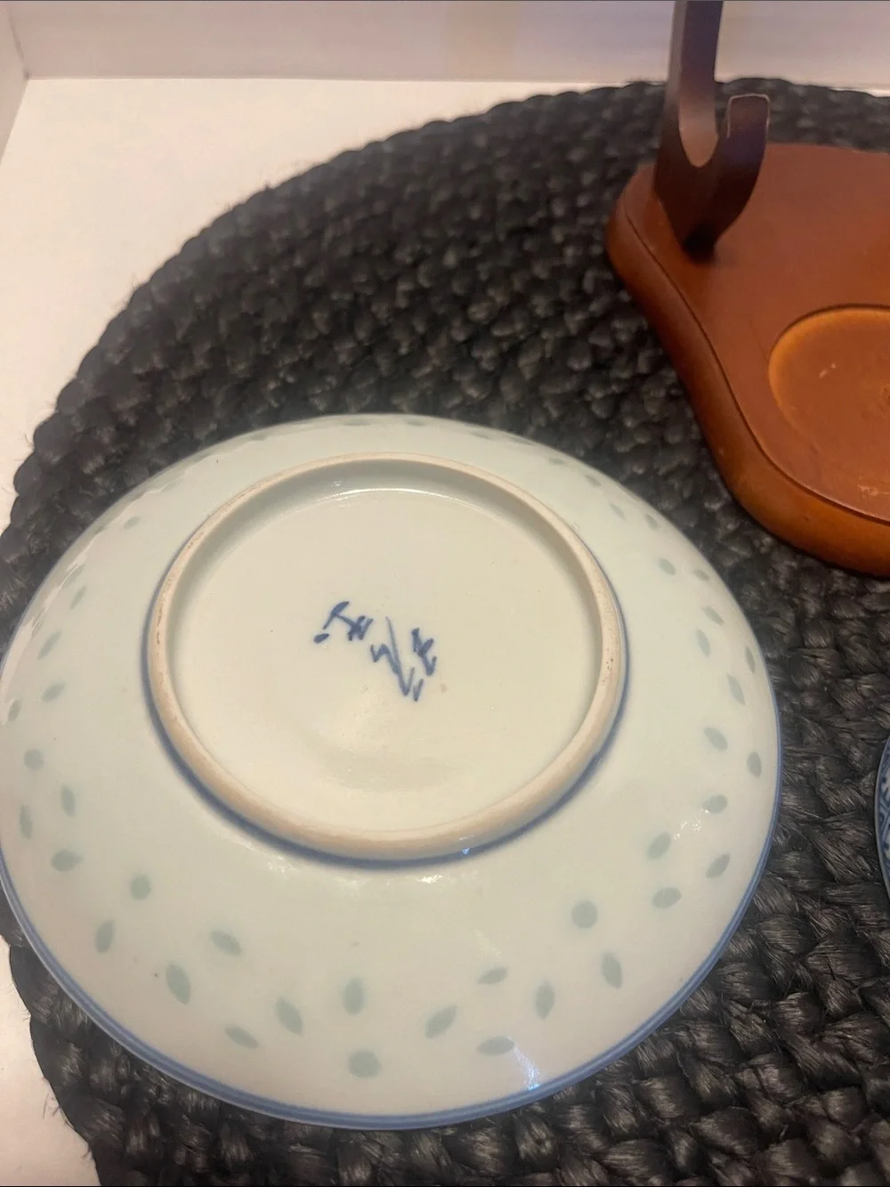 Vintage linglong Blue Dragon Porcelain Teacup & Saucer Set